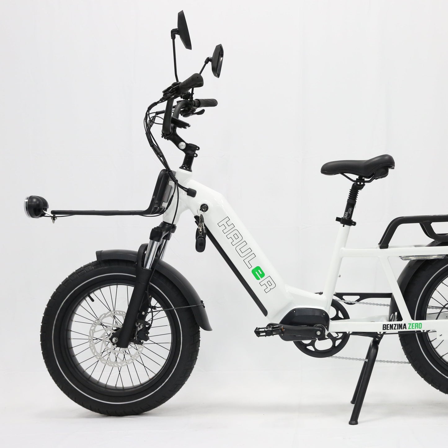 Benzina zero hauler cargo e-bike. kids seat. electric bike. step through frame. lightweight. delivery e-bike.