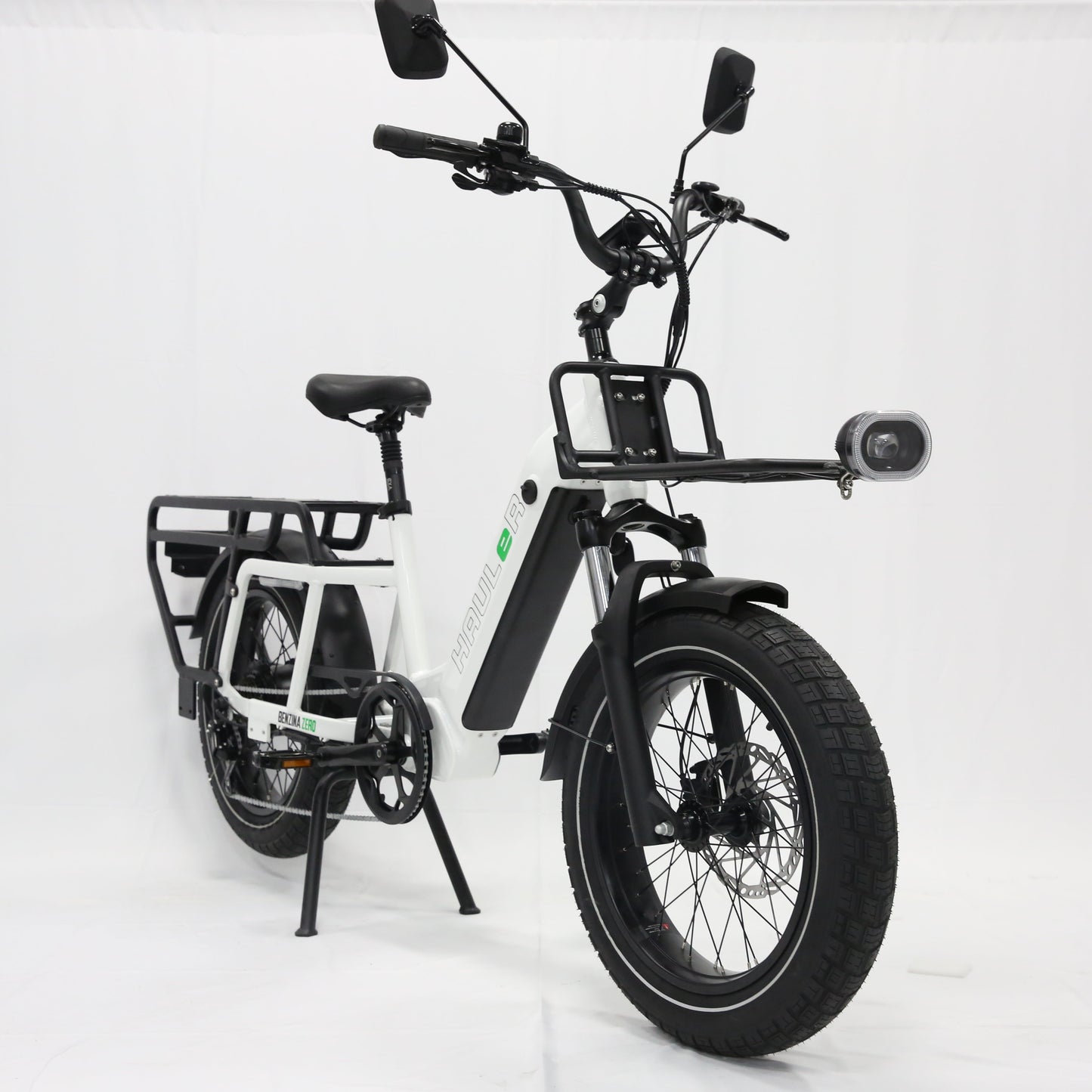 Benzina zero hauler cargo e-bike. kids seat. electric bike. step through frame. lightweight.