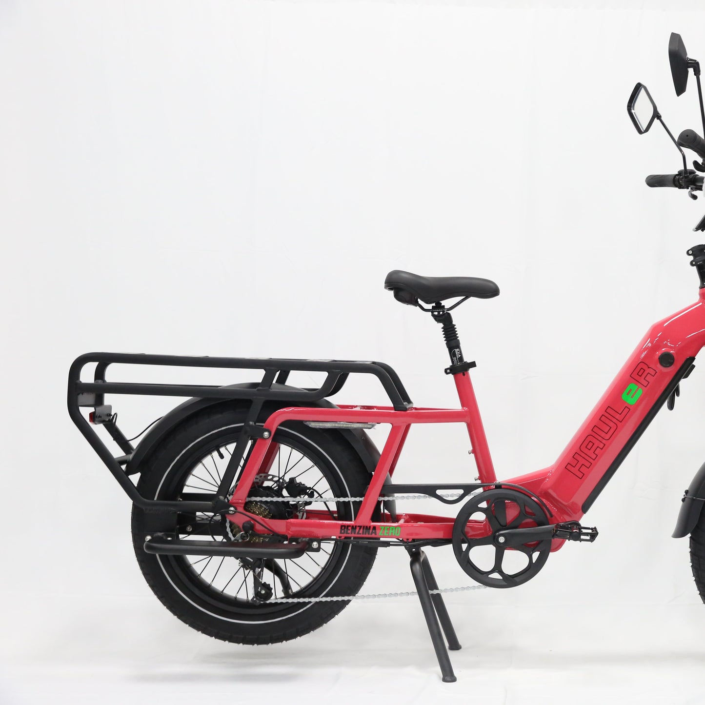 Benzina zero hauler cargo e-bike. kids seat. electric bike. step through frame. lightweight. delivery e-bike.