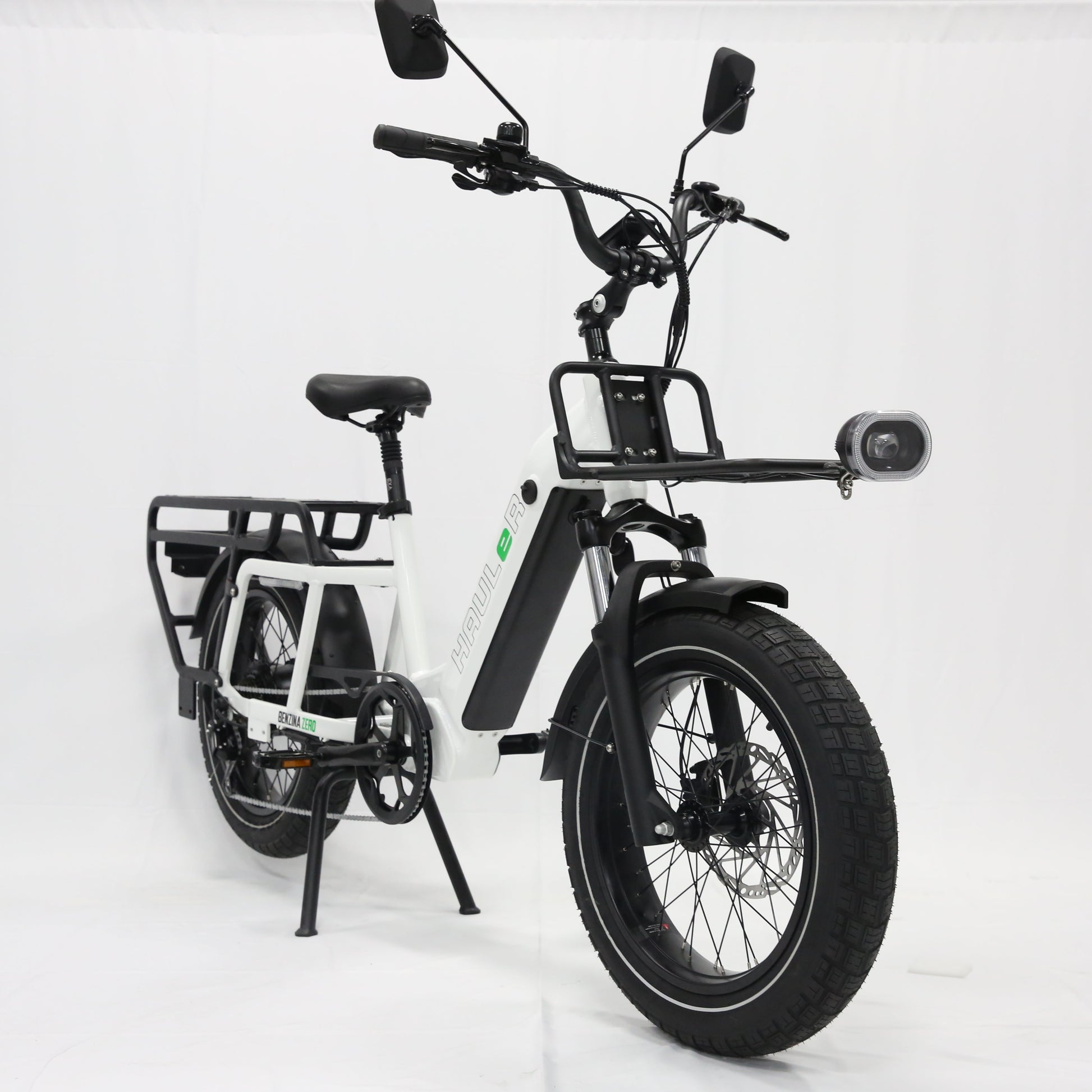 Benzina zero hauler cargo e-bike. kids seat. electric bike. step through frame. lightweight. 