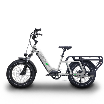 Benzina zero hauler cargo e-bike. kids seat. electric bike. step through frame. lightweight. delivery e-bike.