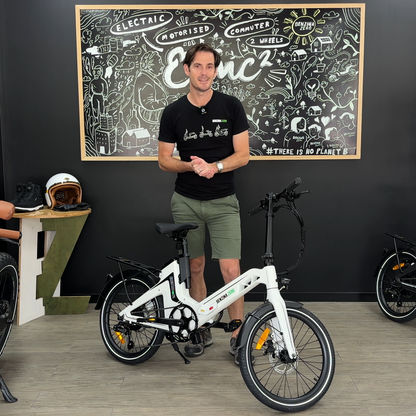 Benzina zero bender foldable e-bike electric. rear rack. basket.